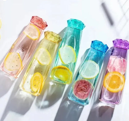 Portable 420ML Diamond Glass Water Bottle – Reusable Drinking Bottle