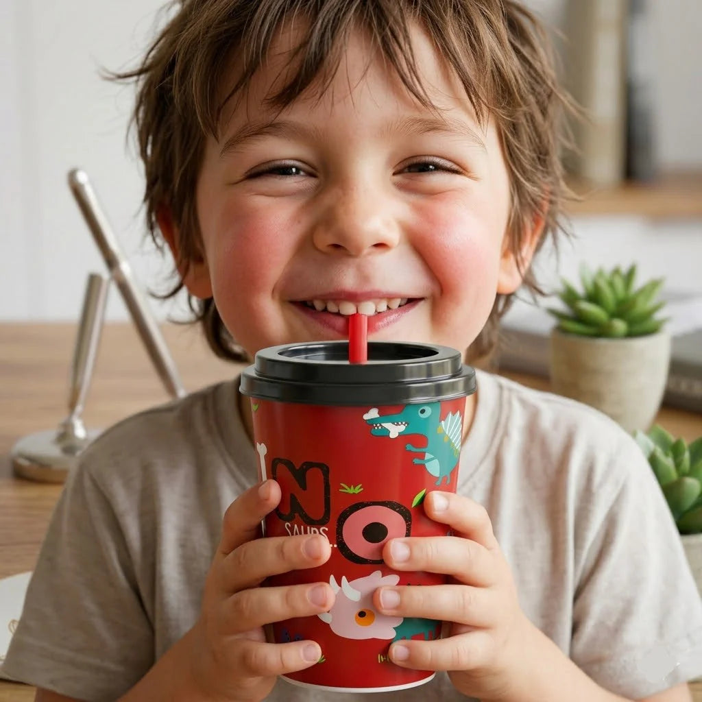 Portable Cartoon Juice Cup for School & Travel