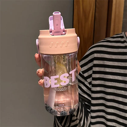 Portable Drinking Bottle with Straw and Filter