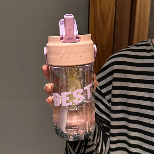 Portable Drinking Bottle with Straw and Filter