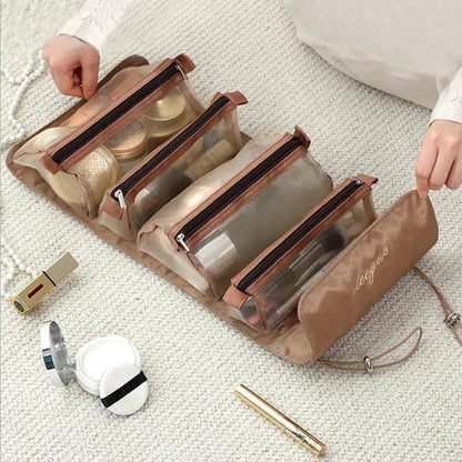 Portable Makeup Organizer with Detachable Sections