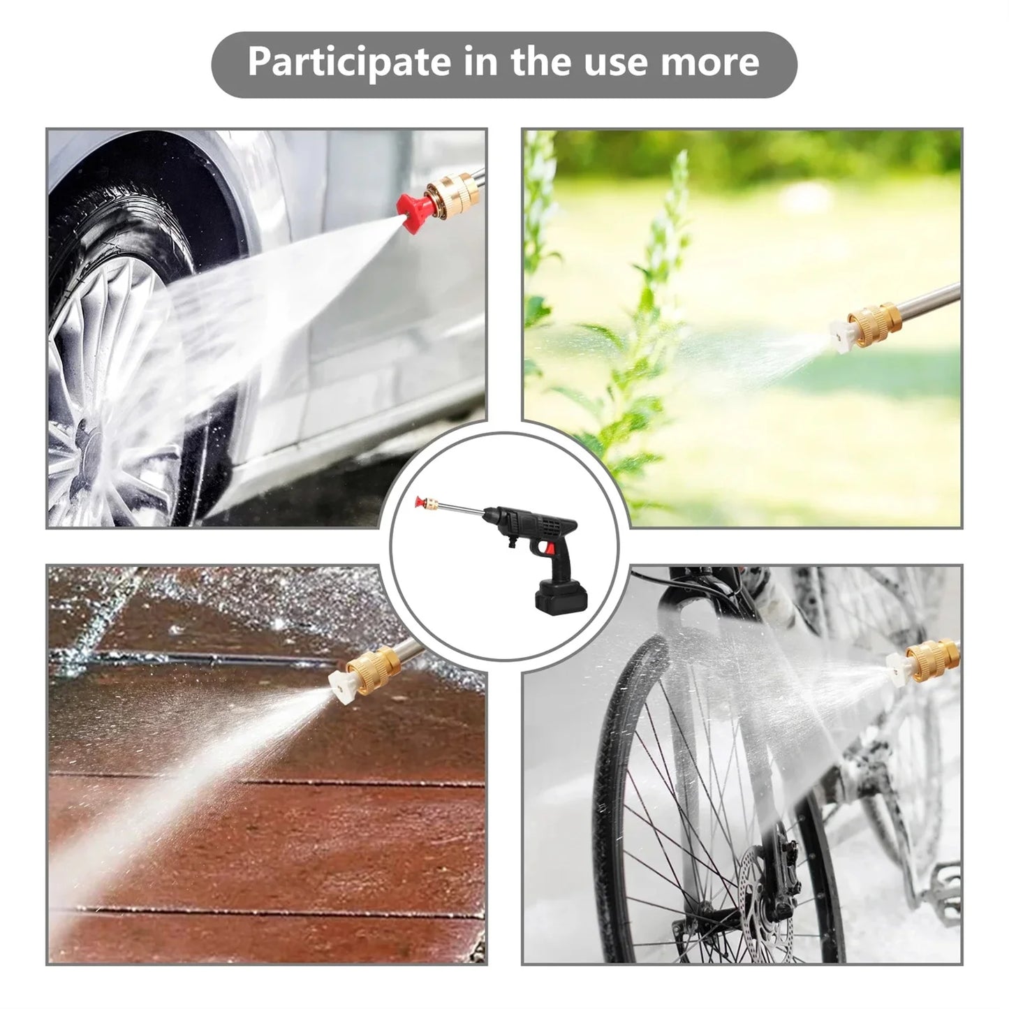 Portable Rechargeable Car Cleaning Pressure Gun, Home and Living 