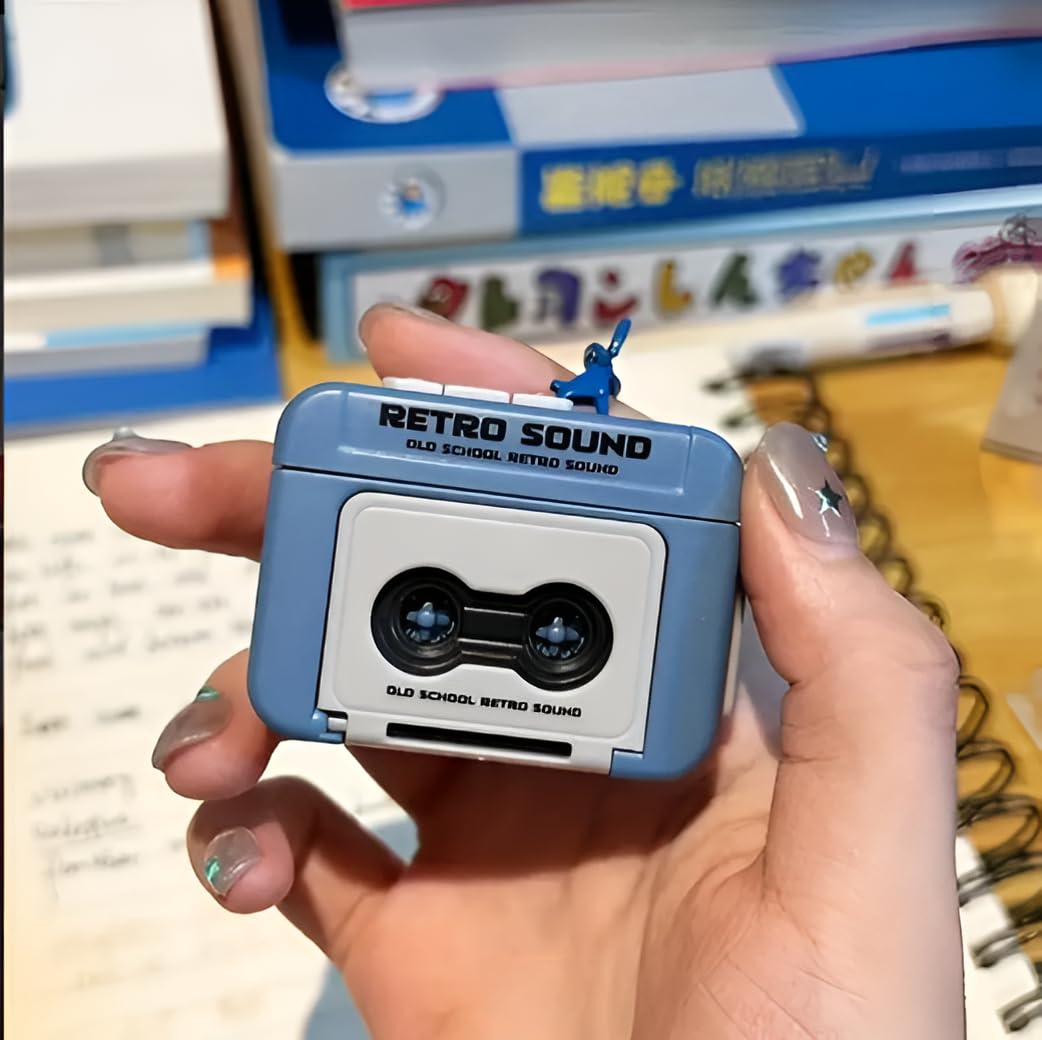 Portable Retro Voice Recorder Keychain – Mini Audio Device Style Key Ring