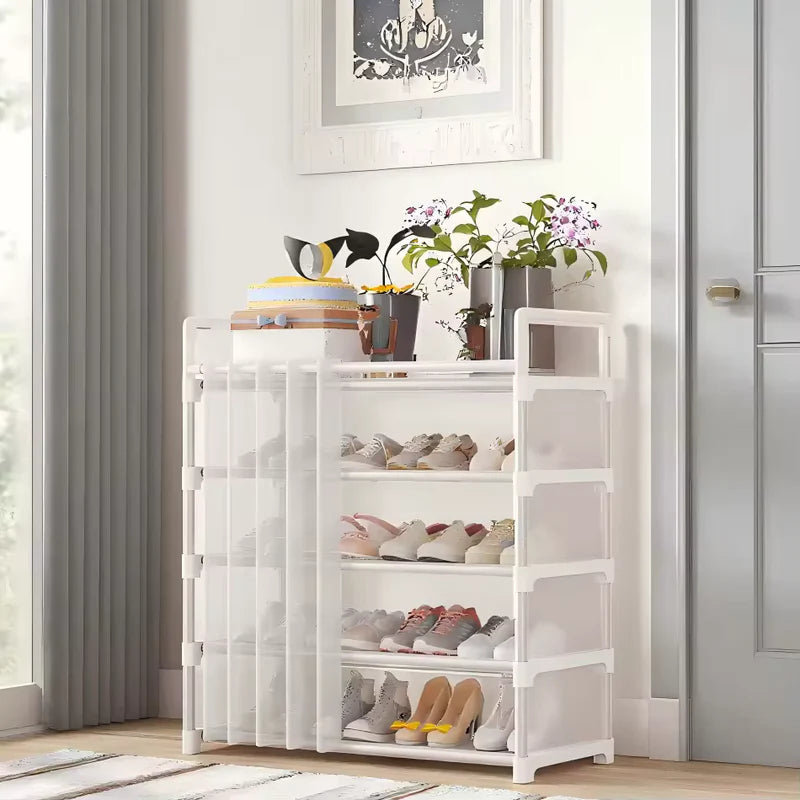Portable Shoe Storage Rack with Curtain Cover