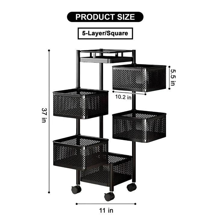 Premium Metal Storage Cart with Wheels