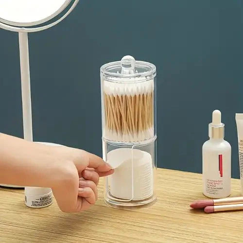 Premium Clear Acrylic Cotton Swab Holder