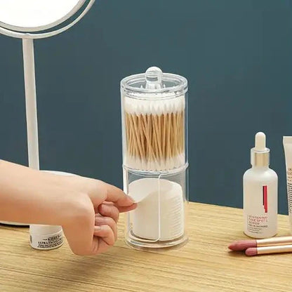 Premium Clear Acrylic Cotton Swab Holder