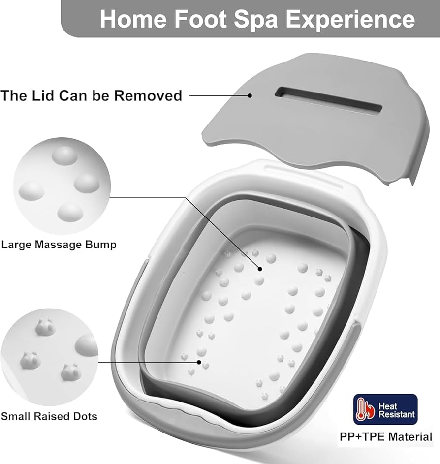 Premium Space-Saving Foot Soak Tub, Health and Beauty 