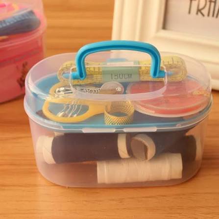 Professional Sewing Box Kit with Thread, Needles, Scissors & Tape Measure