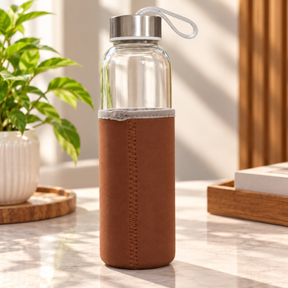 Protective Sleeve Glass Bottle – Reusable Drinking Water Bottle