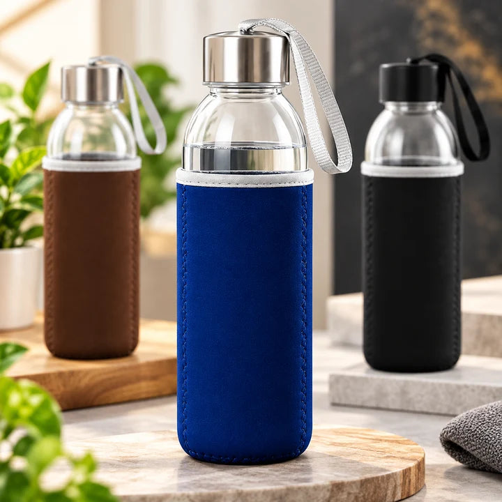 Protective Sleeve Glass Bottle – Reusable Drinking Water Bottle