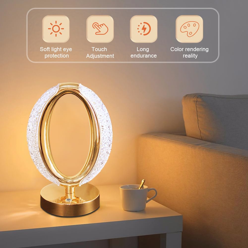 Rechargeable Crystal Touch Dimming Night Lamp