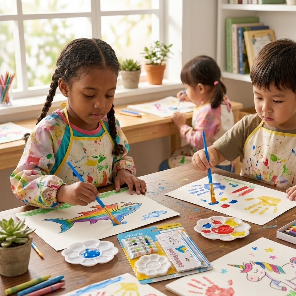 Reusable Palette Watercolor Paint Set with Brushes