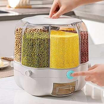  Rotating Rice Barrel, Kitchen Accessories 
