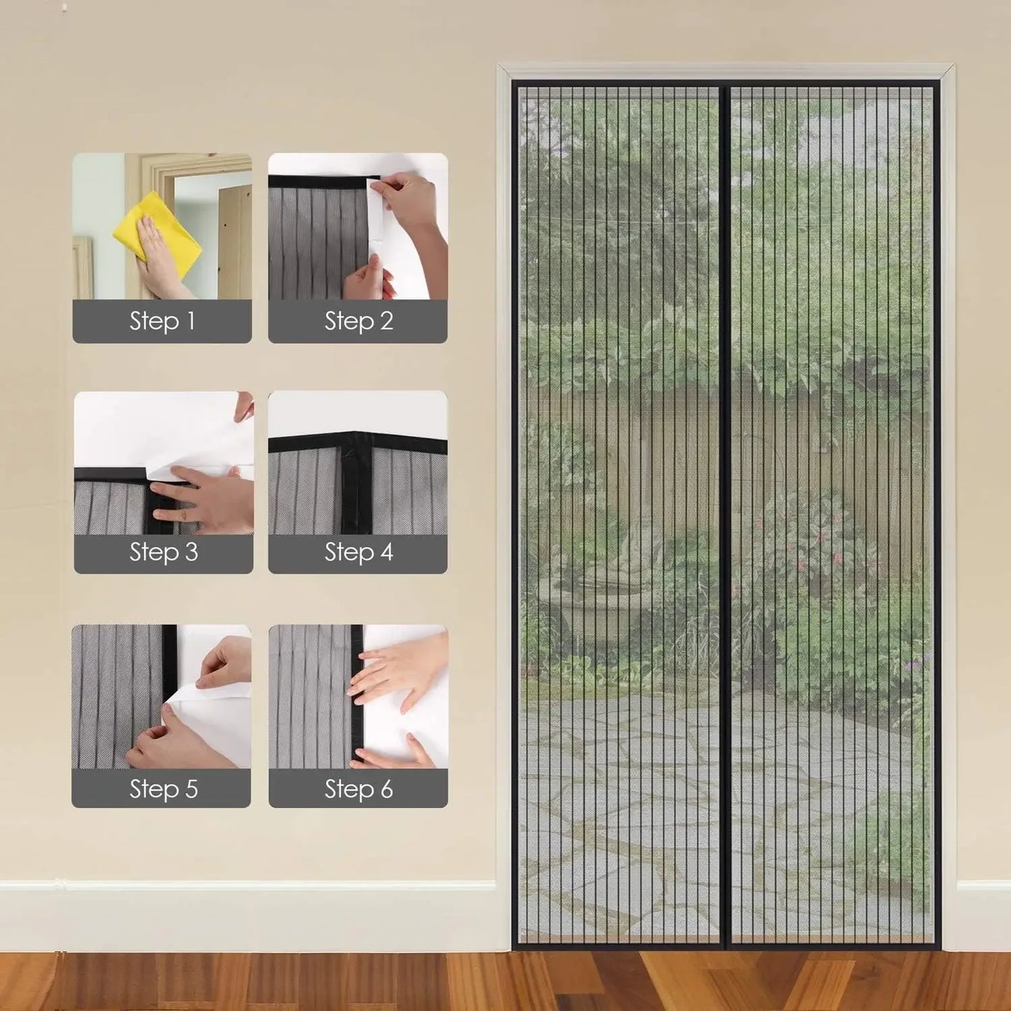 Magnetic Screen Door Mesh Curtain