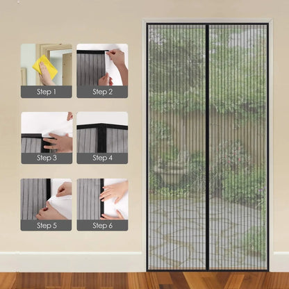 Magnetic Screen Door Mesh Curtain