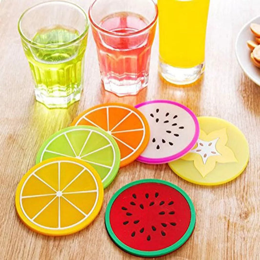 1 PC Silicone Fruit Cup Mat Coaster Insulation Pad