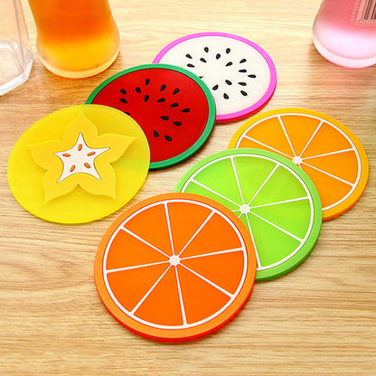 1 PC Silicone Fruit Cup Mat Coaster Insulation Pad