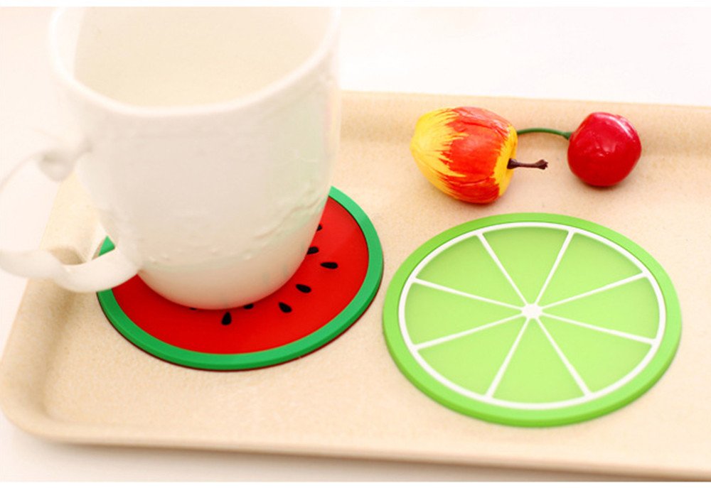 1 PC Silicone Fruit Cup Mat Coaster Insulation Pad