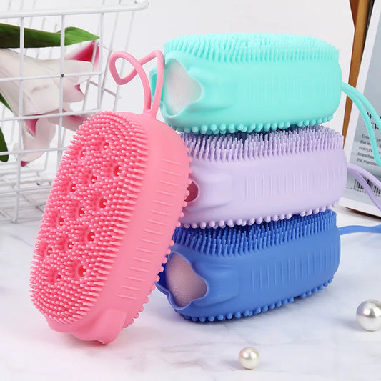 Silicone Body Scrubber Shower Sponge, Health and Beauty 