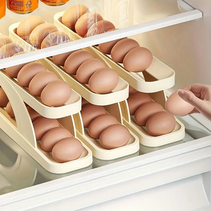 Sliding Rail Egg Storage Box – Large Capacity Fridge Egg Organizer