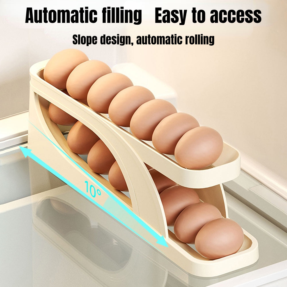 Sliding Rail Egg Storage Box – Large Capacity Fridge Egg Organizer