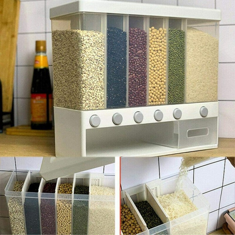 Space-Saving Wall Mounted Food Dispenser – 6 Grid