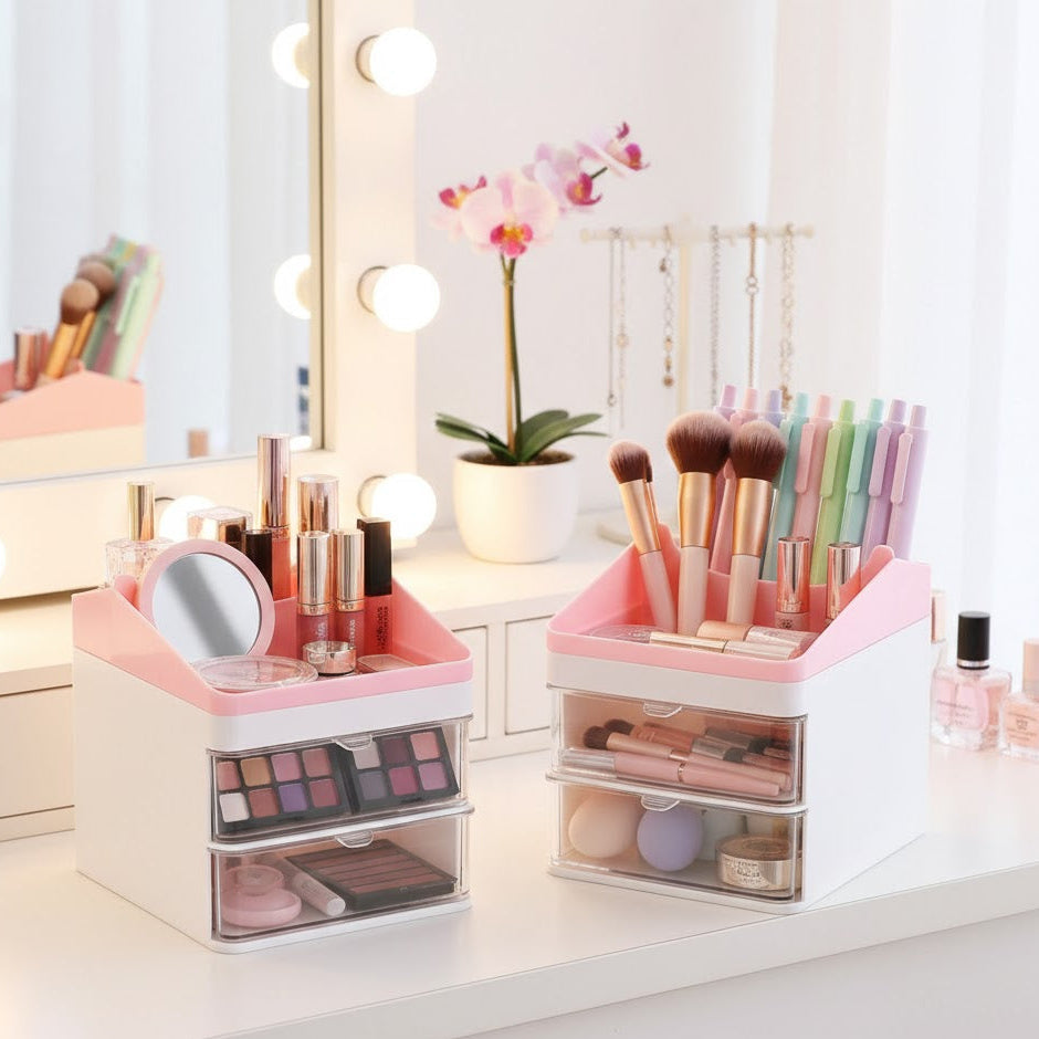 Stackable Drawer Style Storage Box, Cosmetic Organizer 