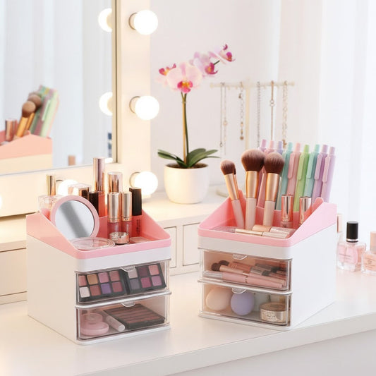 Stackable Drawer Style Storage Box, Cosmetic Organizer 