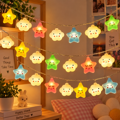 Star Shape USB LED Lights – Warm Decorative Fairy String Lights