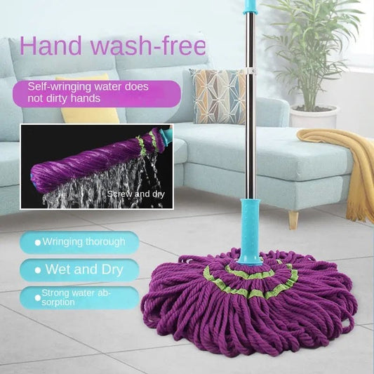 Telescopic Self-Wringing Mop – Reusable Microfiber Floor Cleaning Mop