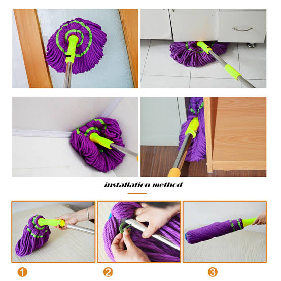 Telescopic Self-Wringing Mop – Reusable Microfiber Floor Cleaning Mop