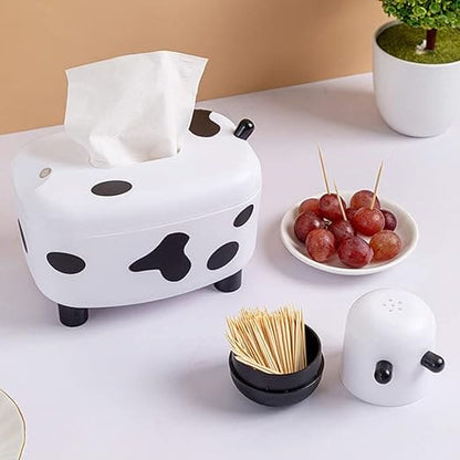 Tissue Storage Box with Built-in Toothpick Holder