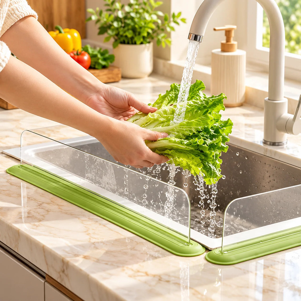 Transparent Acrylic Sink Splash Protector with Strong Suction Cups