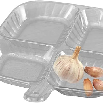 Transparent Plastic 4 Compartment Fruit & Snack Plate