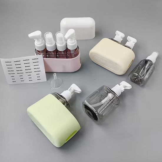 4 In 1 Mini Shampoo Dispenser Set Portable Travel Bottle Kit