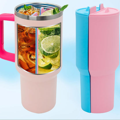 Travel-Ready Silicone Divider Tumbler – Spill-Free Mug