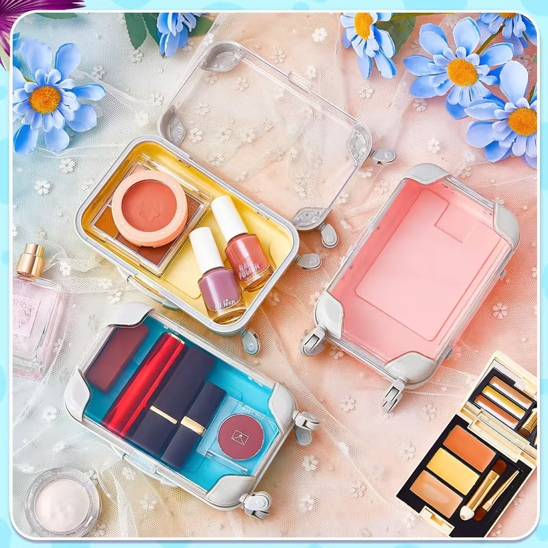 Travel Jewelry Organizer Box – Mini Trolley Style Storage Case for Women & Girls