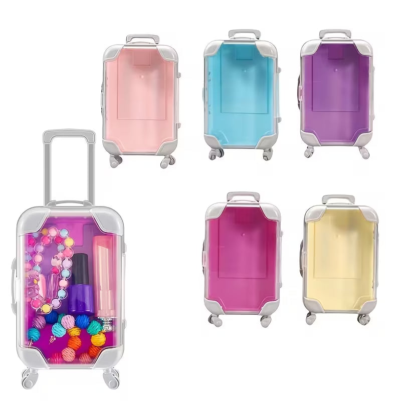 Travel Jewelry Organizer Box – Mini Trolley Style Storage Case for Women & Girls