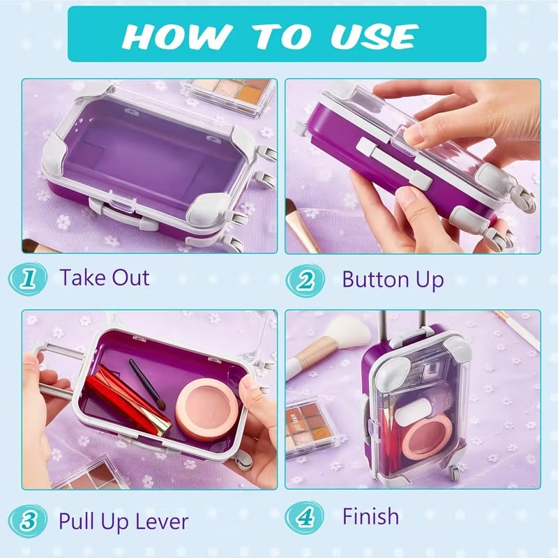 Travel Jewelry Organizer Box – Mini Trolley Style Storage Case for Women & Girls