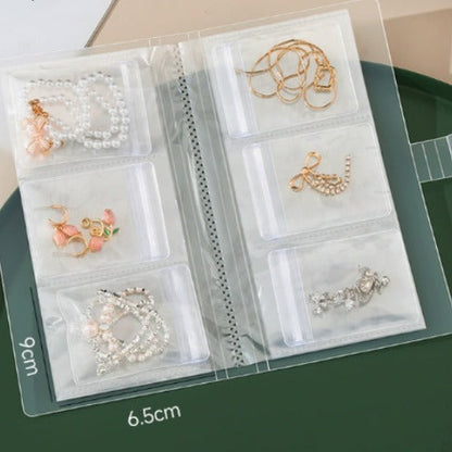 Travel Jewelry Organizer Case – 160-Grid Transparent Storage Book for Jewelry