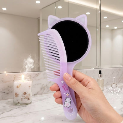 Travel Mirror with Comb Set