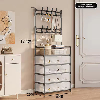 Vertical Coat Rack with Drawers, Wardrobe and Organizer 