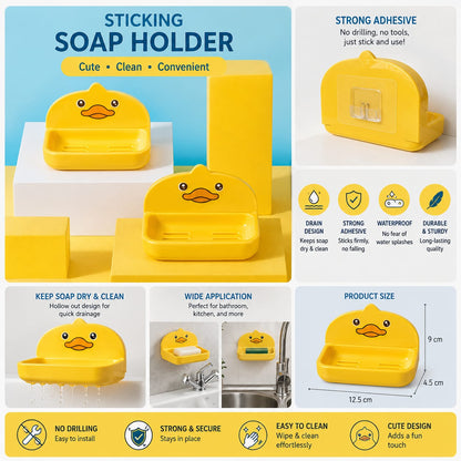 Wall-Mounted Adhesive Soap Holder