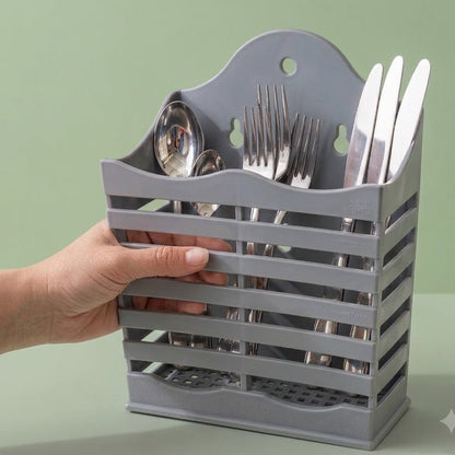 Wall Mounted Plastic Kitchen Cutlery Holder Organizer