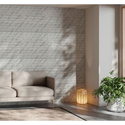 White Marble 3D Brick Wall Sticker – Decorative Wallpaper