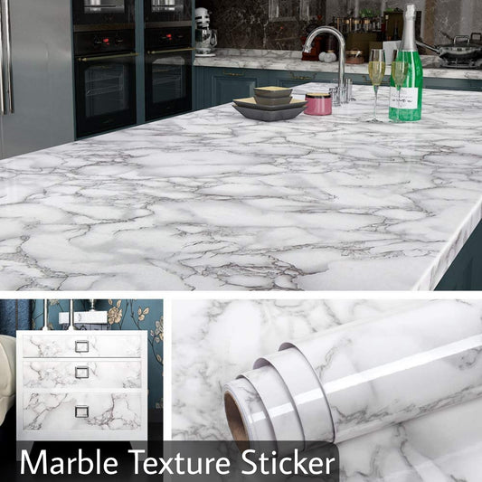 White Marble Paper Sticker 60×200 cm, Home and Wal Decor
