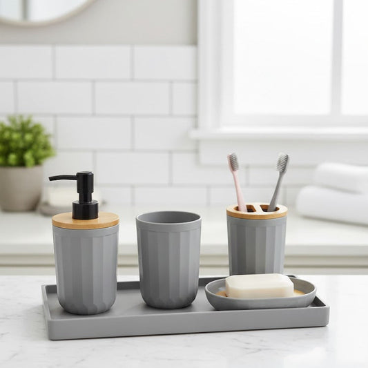  Wooden Texture Bathroom Set, Home and Living 