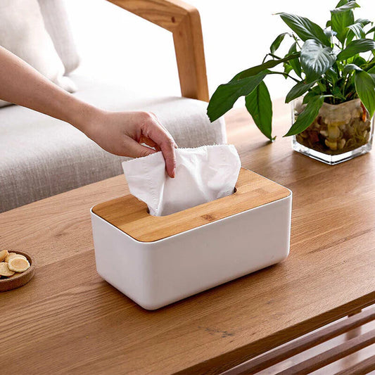 Wooden Texture Tissue Box, Home & Living