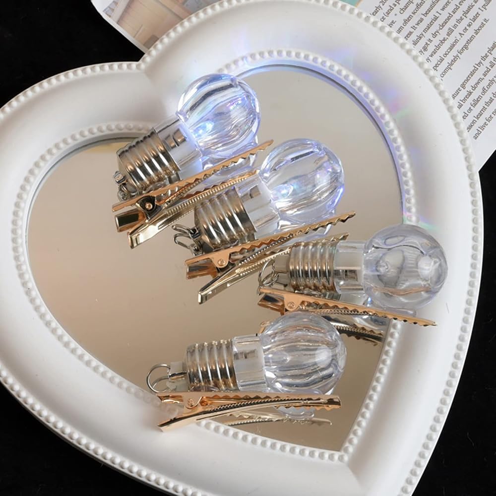 Y2K LED Hair Clip – Cute Glowing Light Bulb Hairpin for Girls